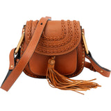 Chloé Brown Braided Leather Hudson Crossbody Bag