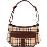 Burberry Nova-Check Monogram Pocket Buckle Small Shoulder Bag