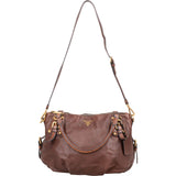 Prada Brown Vitello Daino Tote Handbag