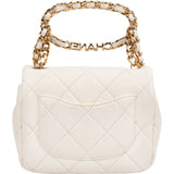 Chanel Quilted Lambskin Top Handle Bracelet Rectangular Single Flap Crossbody Handbag