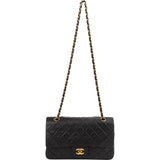 Chanel Quilted Lambskin Medium 24K Gold Double Flap Shoulder Bag