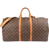 Louis Vuitton Monogram Canvas Keepall 55 Bandoulière Travel Bag