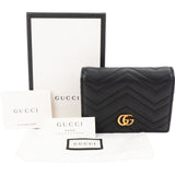 Gucci Black Quilted Leather GG Marmont Flap Wallet