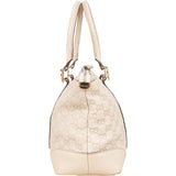 Gucci GG White Leather Guccissima Twin Heart Handbag