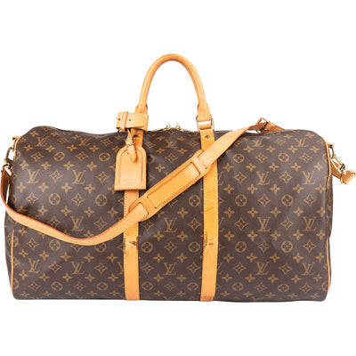 ´Louis Vuitton Monogram Canvas Keepall 55 Bandoulière Travel Bag - vintageandkickz