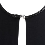 Gucci Black Patent Leather Ends Front G Lock Longsleeve Dress (M)