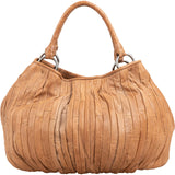 Miu Miu Gathered Vertical Quilted Leather Handbag