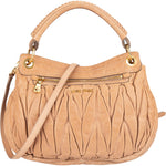 Miu Miu Matelassé Nappa Leather Hobo Handbag - vintageandkickz