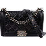 Chanel Quilted Lambskin Boy Medium Single Flap Crossbody Bag