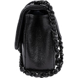 Chanel Quilted Caviar Leather Ultramatte So Black Mini Rectangular Single Flap Crossbody Bag