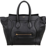 Céline Drummed Calfskin Luggage Handbag