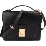 Louis Vuitton Noir Epi Leather Monceau Handbag