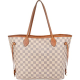 Louis Vuitton Monogram Damier Azur Neverfull MM Shoulder Bag