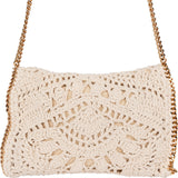 Stella McCartney Braided Wool Shaggy Falabella Fold Over Flap Crossbody Bag