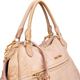 Miu Miu Pink Vitello Lux Leaher Satchel Lock Handbag