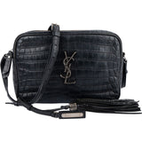 Saint Laurent Croc-Embossed Leather Lou Camera Crossbody Bag