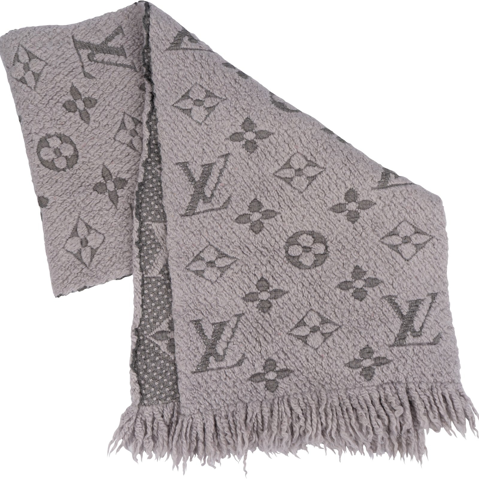 [🔄️B06 / F33] Louis Vuitton Wool Monogram Teddy Schal Scarf - vintageandkickz