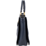 Miu Miu Blue Vitello Leather Tote Handbag