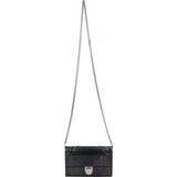 Christian Dior Patent Micro-Cannage Leather Diorama Wallet On Chain Crossbody Bag