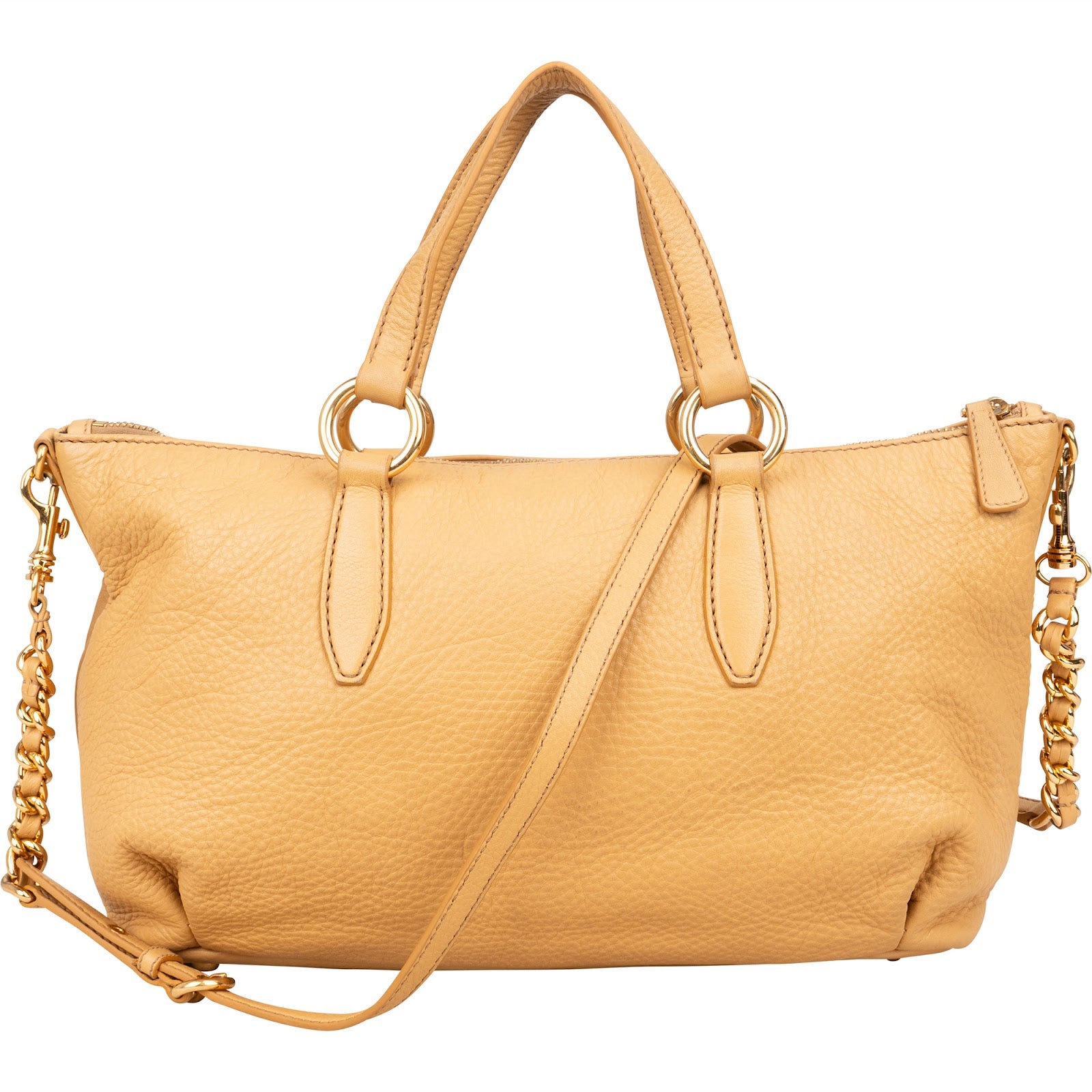 Miu Miu Vitello Daino Leather Satchel Handbag - vintageandkickz