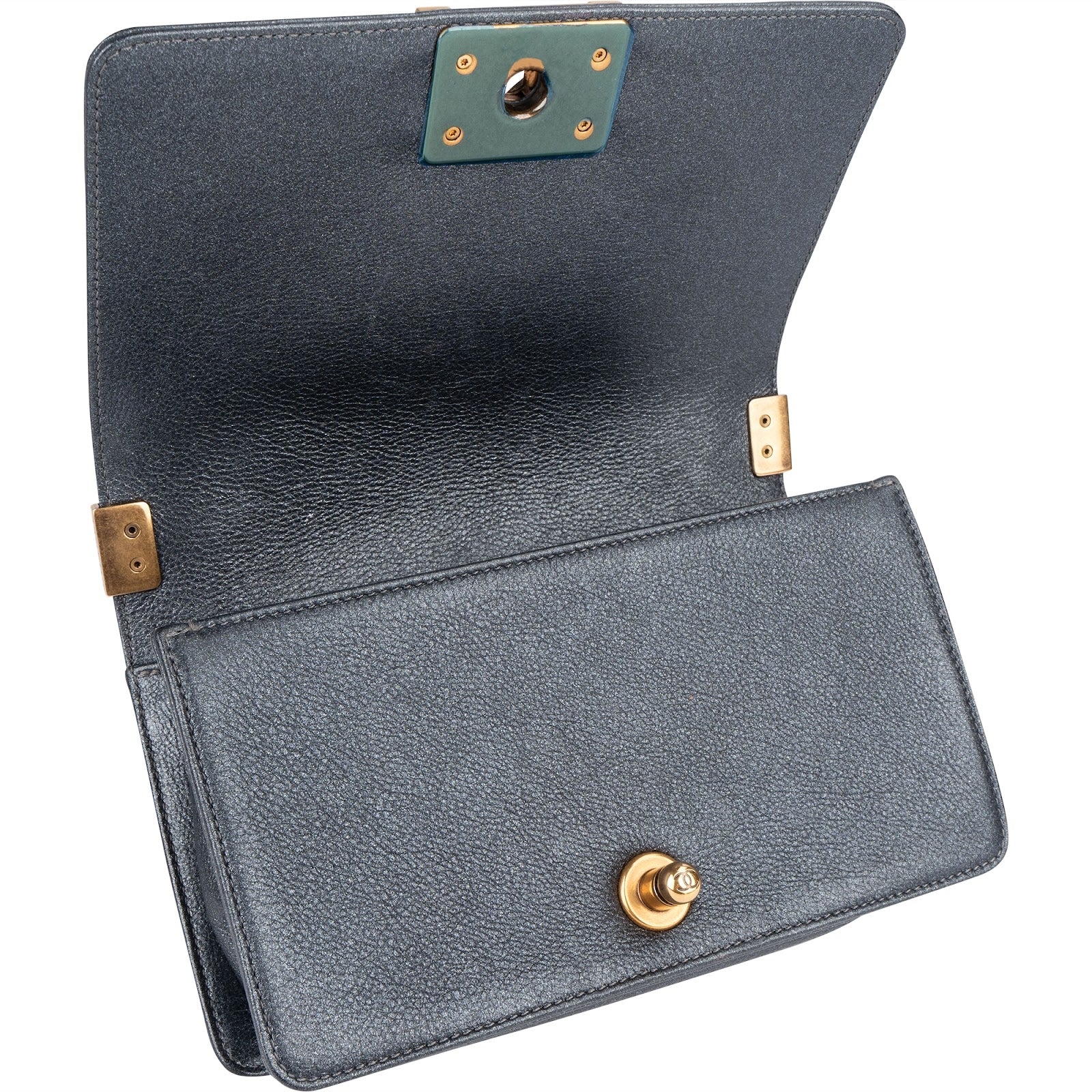 Chanel Metallic Quilted Leather Boy Single Flap Crossbody Bag - vintageandkickz