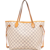 Louis Vuitton Monogram Damier Azur Canvas Neverfull MM Shoulder Bag