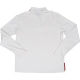 Prada Classic White Sports Emblem Long Polo Shirt (L)