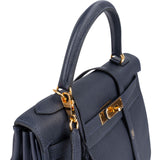 Hermès Blue Nuit Togo Leather Gold Kelly 32 Sellier Handbag