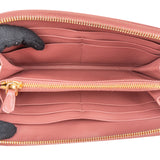 Prada Pink Saffiano Leather Zip Around Wallet