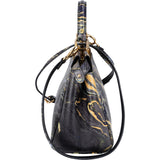 Fendi Marbled Leather Peekaboo Mini Handbag