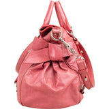 Miu Miu Pink Vitello Lux Leather Bow Satchel Handbag