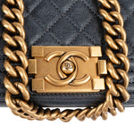Chanel Metallic Quilted Leather Boy Single Flap Crossbody Bag - vintageandkickz