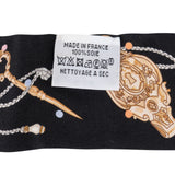 Hermès Noir Silk Les Clés Twilly Tuch Scarf