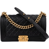 Chanel Quilted Lambskin Medium Boy Single Flap Crossbody Bag