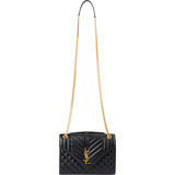 Saint Laurent Grain De Poudre Embossed Leather Envelope Crossbody Bag