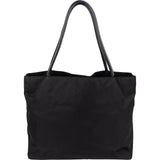 Prada Tessuto Nylon Patent Leather Handle Tote Shoulder Bag