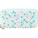Christian Louboutin Blue Leather Multicolor Panettone Studded Wallet