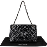 Chanel Quilted Patent Leather CC Shoulder Bag