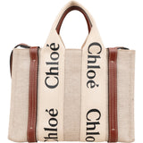 Chloé Canvas Small Woody Tote Crossbody Handbag