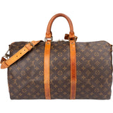 Louis Vuitton Monogram Canvas Keepall 45 Bandoulière Travel Bag