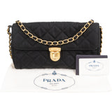 Prada Quilted Tessuto Nylon Chain Single Flap Crossbody Bag