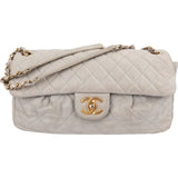 Chanel Quilted Nubuc Easy Single Flap Shoulder Bag
