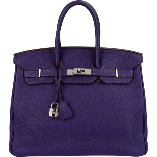 Hermès Iris Purple Taurillon Clemence Palladium Birkin 35 Handbag