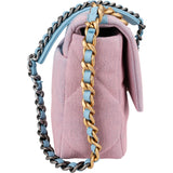 Chanel 19 Quilted Denim Sky Ombre Single Flap Crossbody Bag
