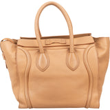 Céline Drummed Calfskin Luggage Handbag