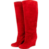 Christian Louboutin Red Suede Tuorloubi Flat Boots (38)