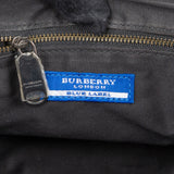 Burberry Blue Label Woven Plaid Monogram Drawstring Shoulder Bag