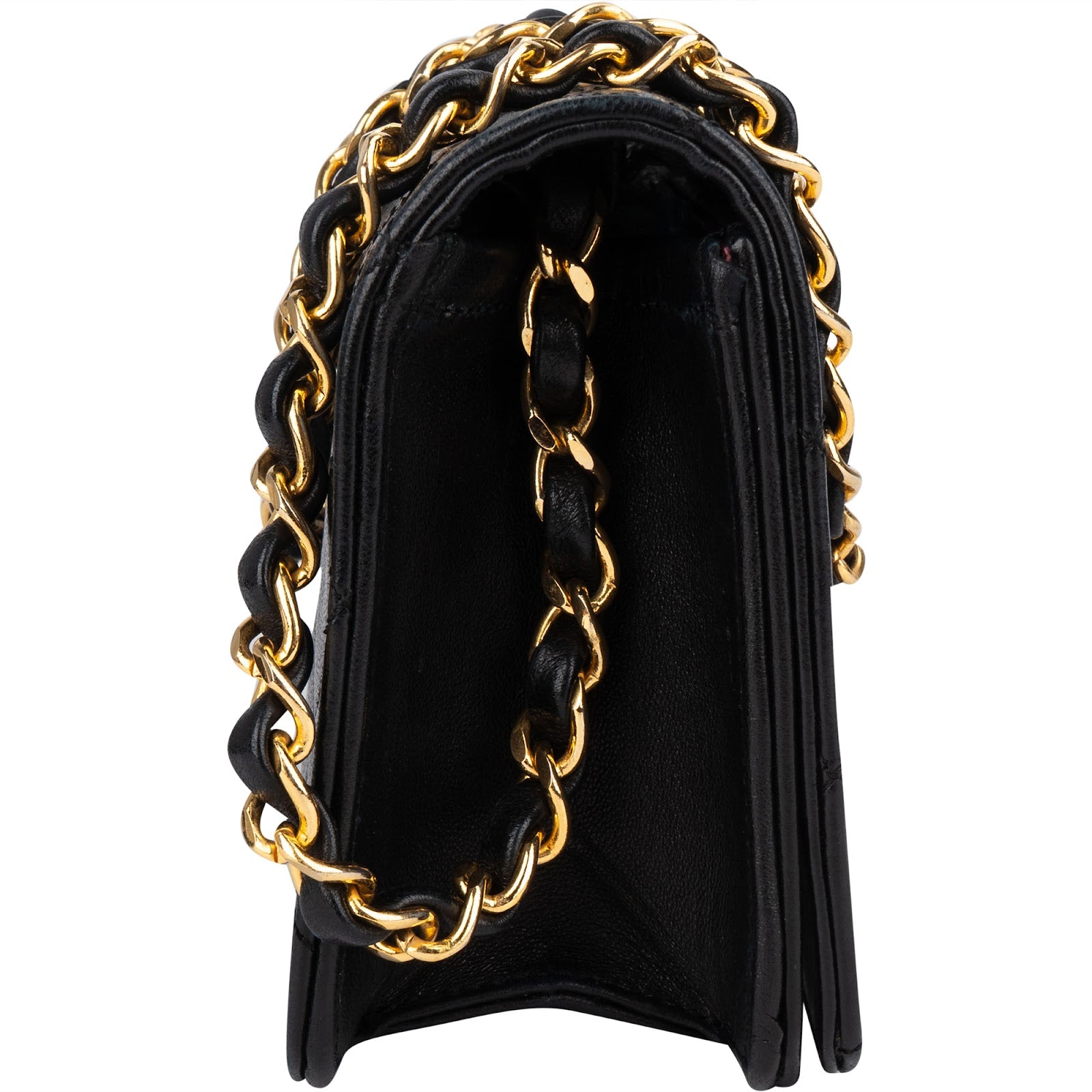 Chanel Quilted Lambskin 24K Gold Single Flap Crossbody Bag - vintageandkickz