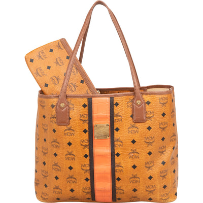 MCM Monogram Visetos Liz Reversible Shopper Shoulder Bag - vintageandkickz