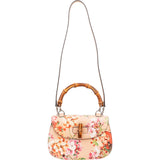 Gucci Beige Leather Daily Floral Bamboo 1967 Top Handle Handbag